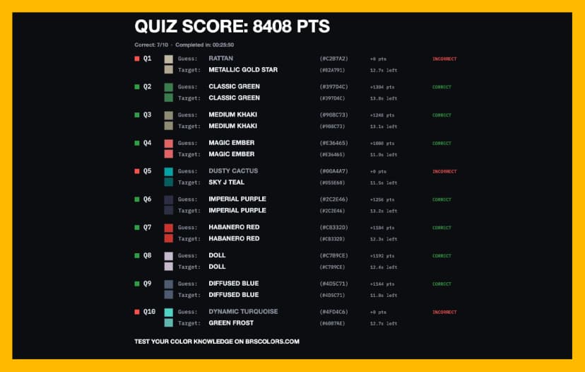 BRS Colors Quiz Page (Completed)