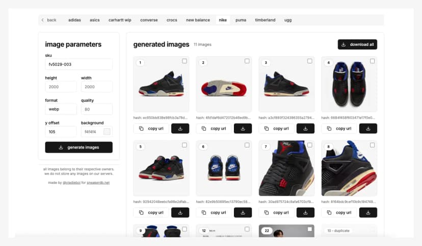 Free to use image generator hosted via Vercel