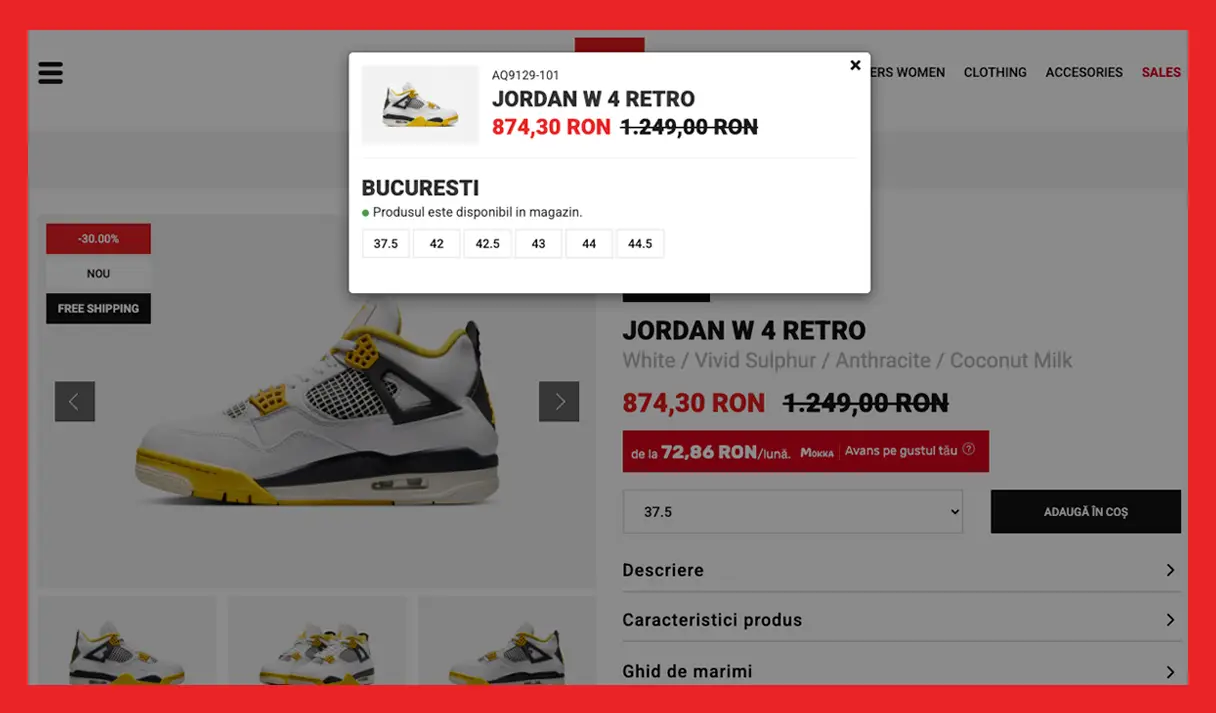 Final product in action on Sneaker Industry's website